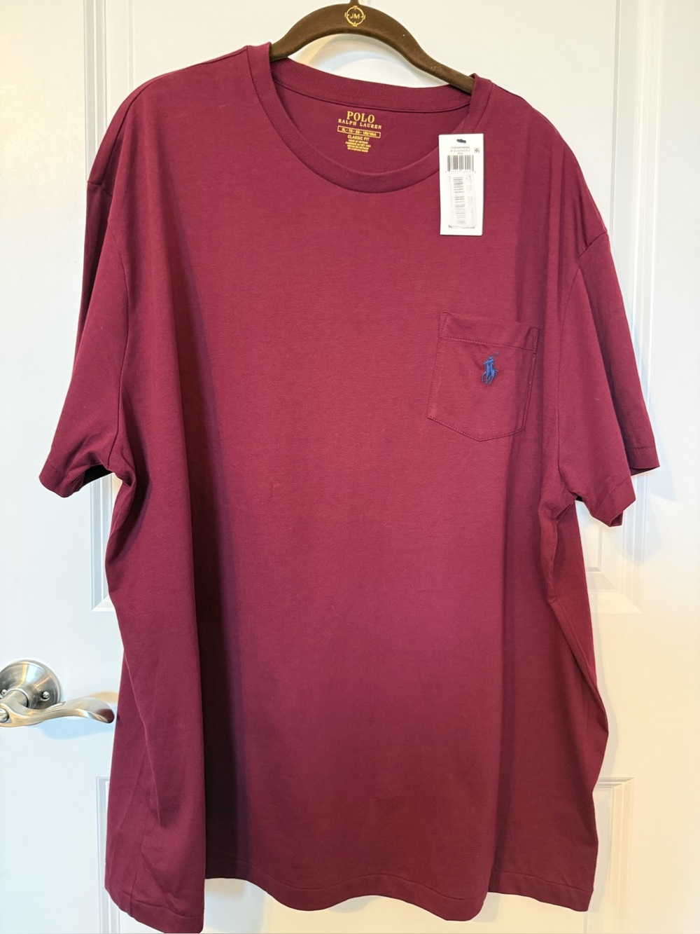 Polo Ralph Lauren Men’s Burgundy Pocket T-Shirt Classic Fit Pony Logo XL NWOT